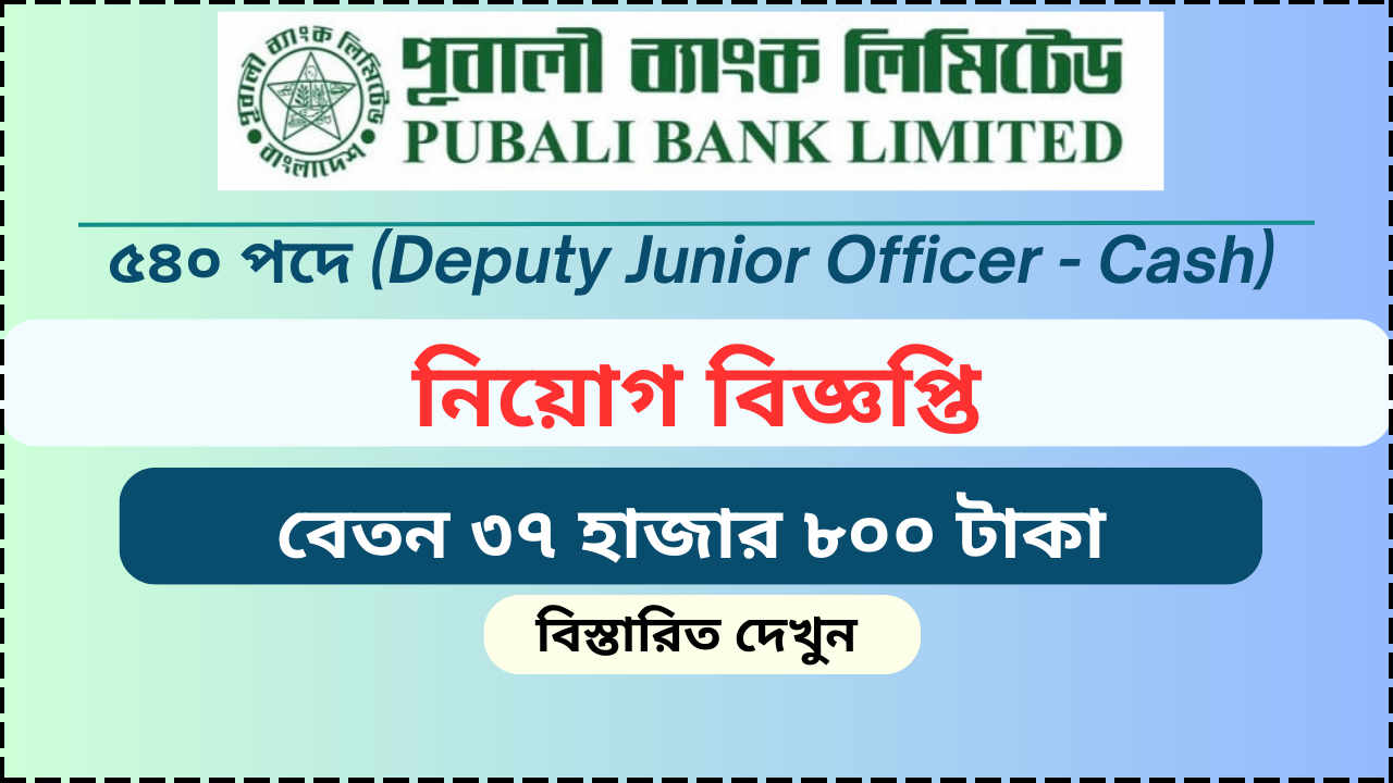 Pubali bank job circular 2024