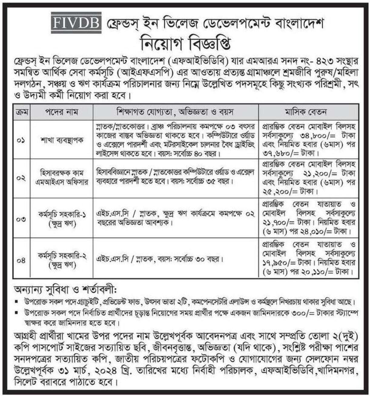 NGO Job Circular 2024